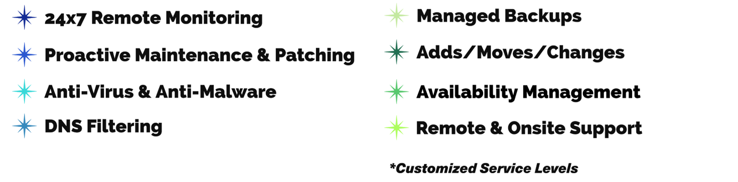 Managed IT coverage items
